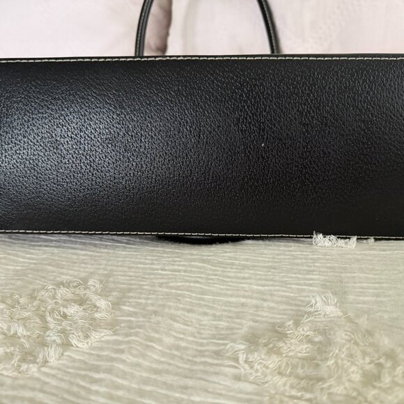 Kate Spade Classic Ivory and Black Satchel Bag w/ Red Interior - Picture 3 of 5